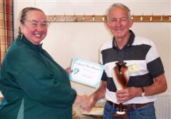 The monthly Highly commended David Ward received his certificate from Jennie Starbuck